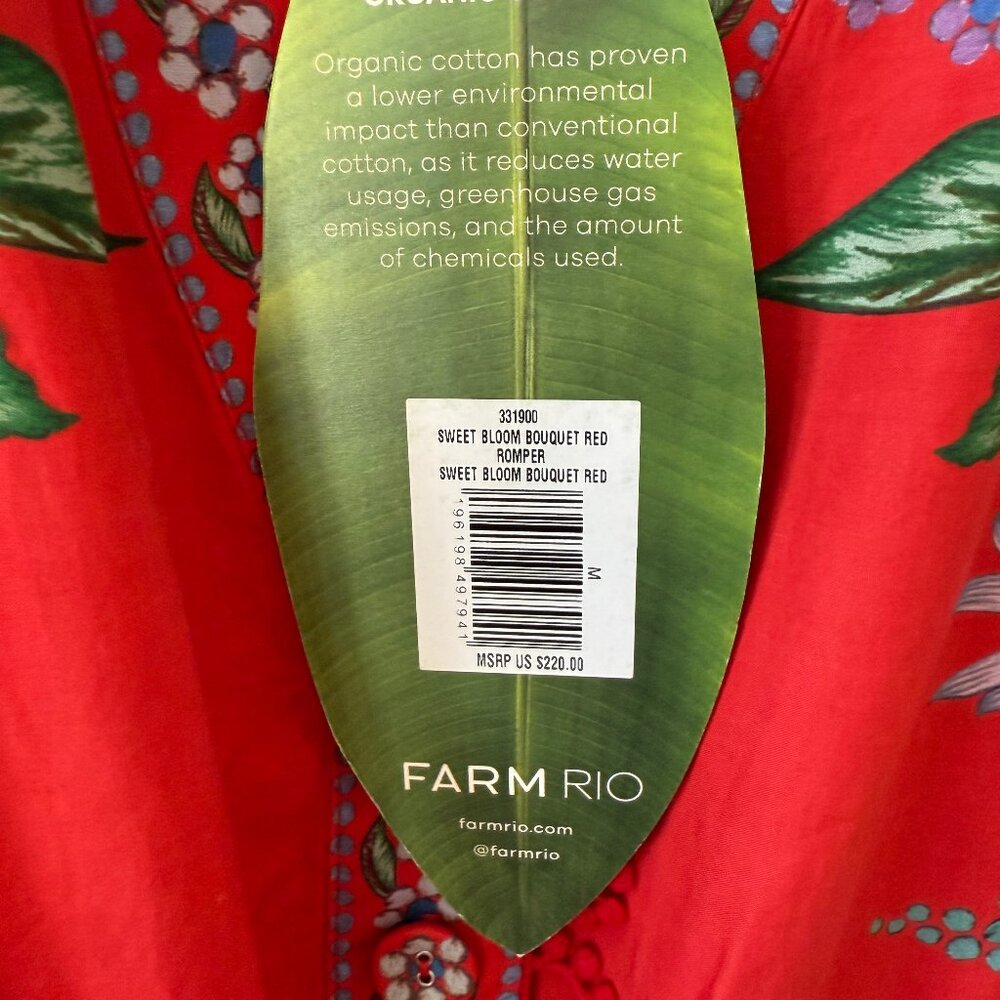 FARM RIO Red Sweet Bloom Bouquet Romper - Picture 4 of 5